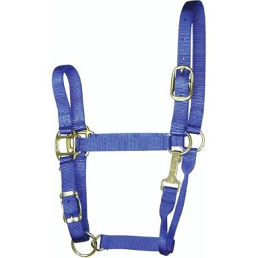 Imagem de Hamilton Cabresto ajustável de nylon de 2,5 cm com botão de queixo para cavalo de 500 a 362 kg, pequeno, azul