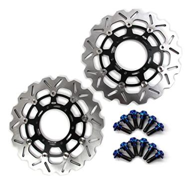 Imagem de Arashi Discos de freio dianteiro Rotores com parafusos de montagem para Suzuki GSXR 600 2008-2017 K8 K9, GSXR 750 2008-2018, GSXR 1000 2009-2016, acessórios de substituição de motocicleta preto