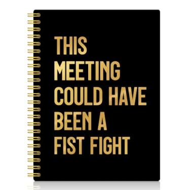 Imagem de XQLZY This Meeting Could Have Been A Fist Fight Funny Spiral Notebook - 160 Blank Pages Journal, Office Sarcastic Humor Gifts, Funny Office Gifts for Coworkers, New Job Gifts for Employees