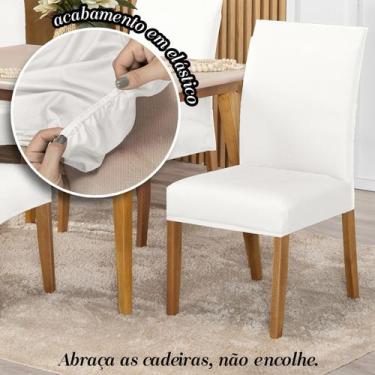 Imagem de Kit Capa Para Cadeiras 04 Unidades Malha - Lenharo Enxovais, BRANCO