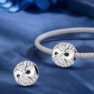 Imagem de 1 berloque de prata elegante para pai adequado para mulheres, faça você mesmo, fabricação de joias e roupas diárias, joias combinando, decoração para mulheres, presente para mãe