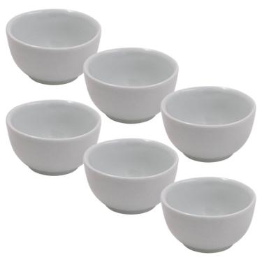 Imagem de Kit 6 Tigela Cumbuca Porcelana Branca 500Ml Sopas Caldos