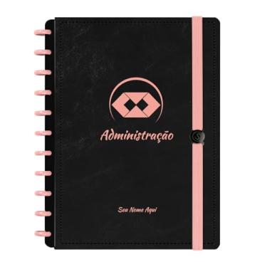 Imagem de Caderno De Disco Iscool Inteligente Personalizado 80 Folhas Profissões Preto Rosê Administração Grande G