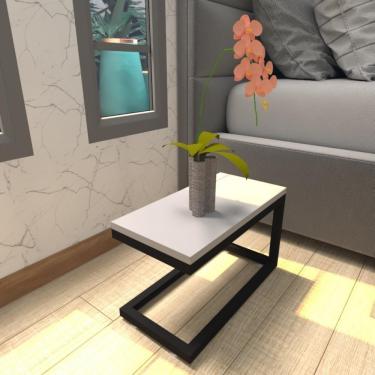 Imagem de Mesa De Cabeceira Industrial Cinza Mdf Canto Quarto Mesas De Cabeceira Mesinha Cabeçeira Cabiceira