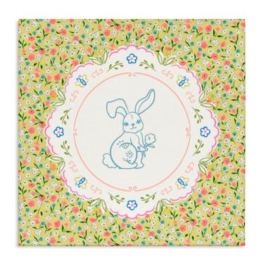 Imagem de Stupell Industries Arte de parede em tela floral Spring Bunny & Sprig, design por Angela Steahling, 61 x 61 cm