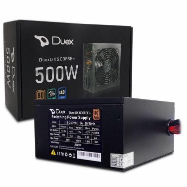 Imagem de Fonte 500w Atx Duex Dx 500fse+, Bivolt Automático, 80 Plus Bronze, Pfc Ativo, Preto