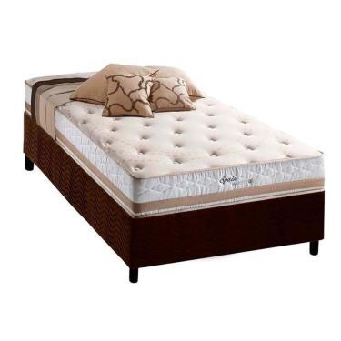 Imagem de Cama Box Solteiro: Colchão Molas Herval Maxspring Spain + Base Crc Suede Brown(88X188)