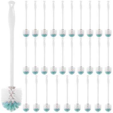 Imagem de Escova de limpeza de vaso sanitário 30 peças de 43 cm, esfregão de limpeza de vaso sanitário longo resistente com gancho para suprimentos de limpeza comercial e doméstica