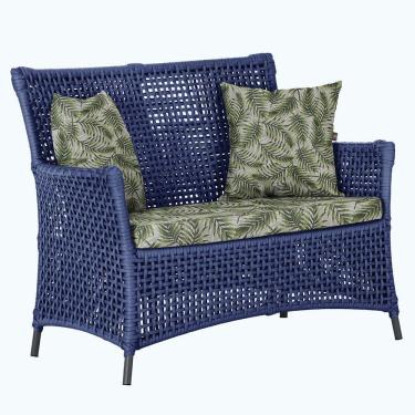 Imagem de 1 Sofá área Externa Igapó Alumínio Preta Corda Náutica E5 Azul