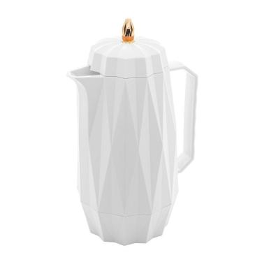 Imagem de Garrafa Térmica Plástica Diamond Branca 1l 1853 Lyor