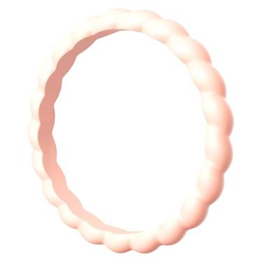 Imagem de Lxskeek Aliança de casamento de silicone para mulheres, alianças de casamento de borracha trançadas finas e empilháveis, não tóxicas, seguras para a pele, pacote variado de 1/4/5/6/7/8, 6.5-7(20.70mm