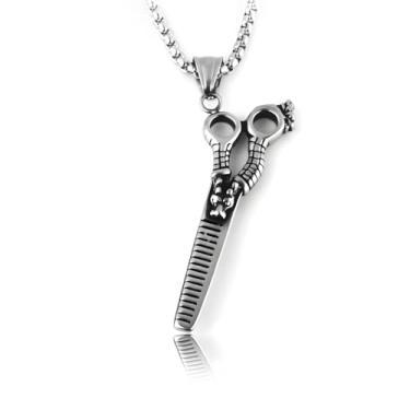 Imagem de Naturepernulo Colar com pingente de tesoura de cabeleireiro para homens e mulheres colar de tesoura de barbeiro colares de salão de beleza, Moderate type, Metal, Sem Pedra Preciosa