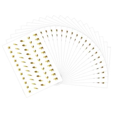 Imagem de 20 Folhas (1000un.) de Escolha Refeição Casamento, Etiquetas Douradas Seleção Comida com Bife Cenoura Frango Peixe & Estampa de Estrela para Cartões Lugar