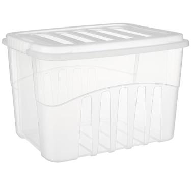 Imagem de Caixa Organizadora de Plástico Transparente com Tampa, Recipiente de Armazenamento