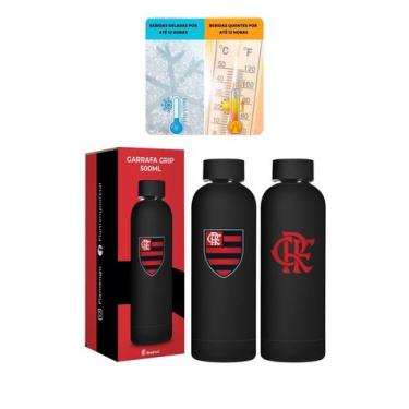 Imagem de Garrafa Térmica Emborrachado Grip 500Ml Água Quente Frio - Brasfoot