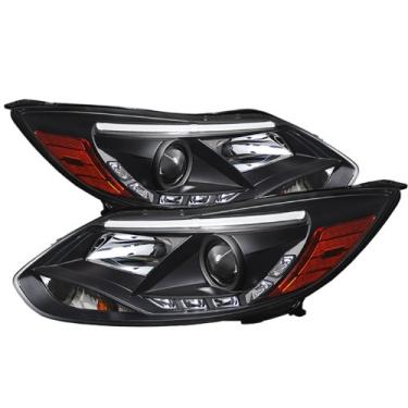 Imagem de Spyder Auto (PRO-YD-FF12-DRL-BK) Farol de projetor preto Ford Focus com LED DRL