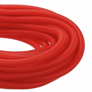 Imagem de DMiotech Tubo dividido de tear de 30,5 m de 2,5 cm, protetores de cabo de conduíte flexível para animais de estimação para escritório, casa, jardim, vermelho