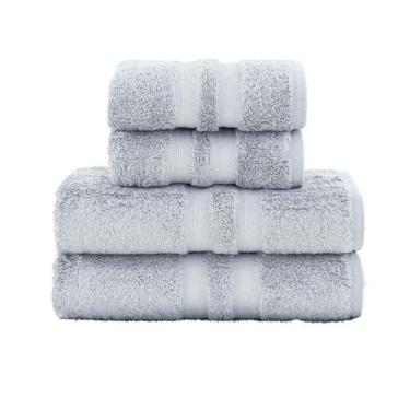 Imagem de Jogo Toalha Algodão Egípcio 4 Peças Azul Buddemeyer