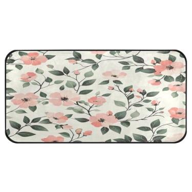 Imagem de STAYTOP Lindas flores pequenas tapetes de cozinha, tapetes antiderrapantes laváveis acolchoados poliéster antifadiga conforto alpendre tapete de chão capacho decoração de casa de fazenda 39 × 20