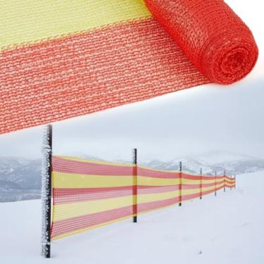 Imagem de Maasechs Rolo de rede de cerca de construção de segurança de 8 cm x 40 cm HDPE de alta visibilidade barreira temporária rede de andaime aviso de segurança bloqueio de estrada para construção de jardim