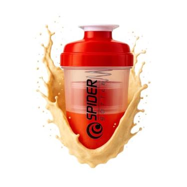 Imagem de Coqueteleira Shaker 500 mL Premium com Mola Inox Mistura Perfeita, Livre de BPA, Tampa Hermética, Design Antivazamento para Whey, Pré-Treino e Suplementos. (Vermelho)