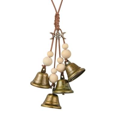 Imagem de Decoração suspensa de sino de bruxa, guirlanda de Natal com sinos de vento de bruxa mágica para varanda pátio casa