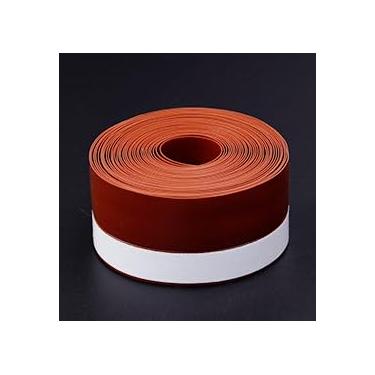 Imagem de Fita de silicone para remoção de clima com vedação de 16,5 m, fita de isolamento de rascunho, à prova de intempéries, à prova de som, para porta ou janela, banheiro, duche, aberturas de vidro (marrom