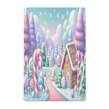 Imagem de Qilmy Lençol de bebê Candy Land, de microfibra, macio, respirável, elástico, lençol com elástico, para meninos e meninas, 132 x 71 cm, capa de colchão infantil portátil