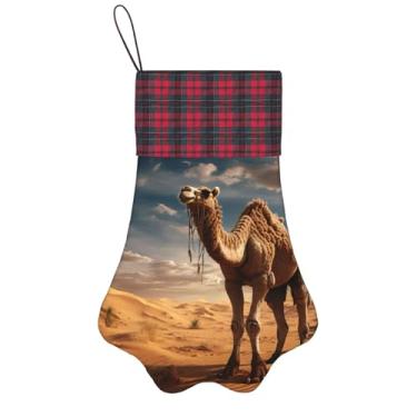 Imagem de SKKNT Meias de Natal com estampa de camelo e areia do deserto, animais de estimação, decoração de Natal, cães, gatos, árvores, doces, presente, conveniente