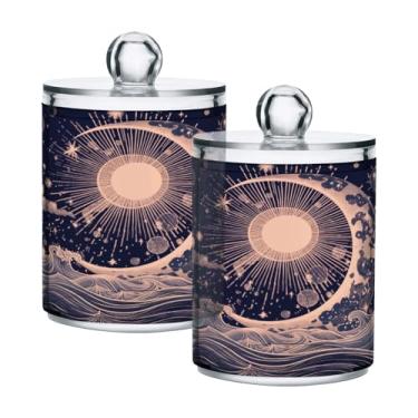 Imagem de Qilmy Qtip Suporte de boticário de 400 ml, frasco de armazenamento de boticário de plástico transparente com tampa, dispensador de recipiente de banheiro para bola de algodão, cotonete, fio dental