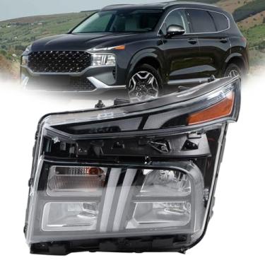 Imagem de YEQSHNG LH LED [seta são halogênios] Conjunto de faróis compatível com Hyundai Santa Fe 2021-2023 farol dianteiro esquerdo lado de substituição do motorista 92101S2600