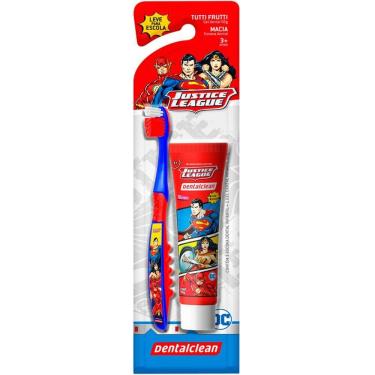 Imagem de Kit Infatil Escova + Gel - Liga Da Justiça - Dentalclean