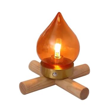 Imagem de IEUDNS Luminária de mesa para fogueira, iluminação ambiente, decoração para festas, luz para lenha, luz noturna para sala de estar, dormitório, camping e