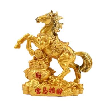 Imagem de Rrlihjgu Estatuetas de cavalo, enfeite de mesa chinês de resina 2026 - Estatueta artística do ano do cavalo, para casa, sala de estar, local de trabalho, estante, armário, cornija, festa de férias