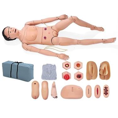 Imagem de DRXRD Manequim de treinamento médico modelo de ensino de enfermagem de corpo inteiro 1,6 m com módulo de decúbito + módulo de ferida + módulo de amputação + avental de paciente para ensino básico de