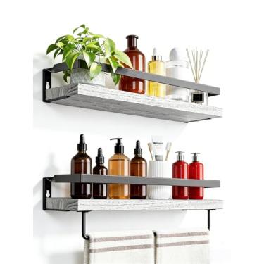 Imagem de Conjunto 2 Peças, 40*15*7 cm, Prateleira Banheiro, Para Livros, Para Quarto, Prateleira Organizadora, Porta Shampoo para Banheiro, Branco