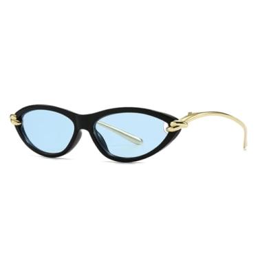 Imagem de JRLLFD Óculos de sol femininos transfronteiriços estilo metal (azul)