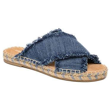 Imagem de Minnetonka Sandália feminina Pepper Slide, Jeans azul - pimenta, 11 Narrow