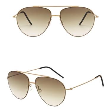 Imagem de JRLLFD Óculos de sol ovais de titânio puro sem parafusos, leves para esportes ao ar livre, clássicos e retrô (8806-A005)