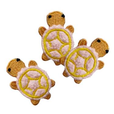 Imagem de Mini patch de tartaruga pequena bordado desenho animado aplique de ferro sobre motivo DIY roupas jaquetas jeans moletons chapéus bolsas mochila (3 peças.)
