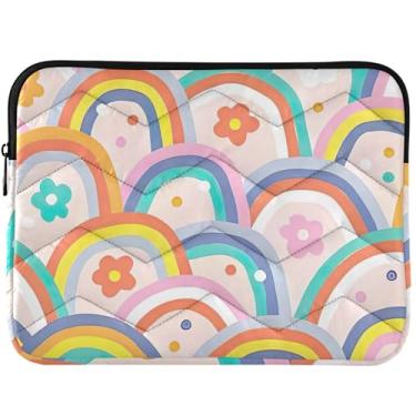 Imagem de Capa para notebook personalizada boho caprichosa arco-íris rosa acolchoada para MacBook Air capa para computador 13 polegadas bonito capas de computador 13-14 polegadas universal