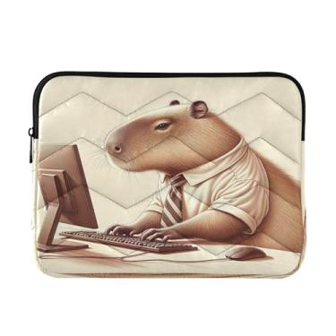 Imagem de Joitme Capybara Bolsa de trabalho branca para escritório, bolsas para laptop de 13 a 13,3 polegadas para homens, bolsa de viagem média para laptop para mulheres, capivara, escritório, branca, média