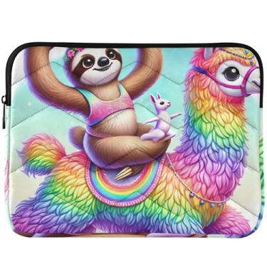 Imagem de Capa protetora para notebook com estampa de alpaca e preguiça fofa para notebook capa protetora universal de 14 e 13 polegadas