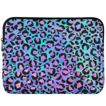 Imagem de Capa para laptop fofa colorida com estampa de leopardo, capa macia para notebook universal 13-14