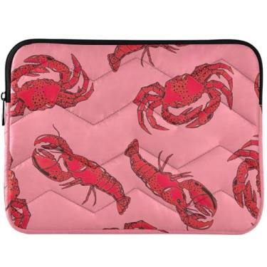 Imagem de Capas para laptop rosa lagosta caranguejo para MacBook Pro 14 polegadas capa acolchoada capa para notebook capa universal 13-14 polegadas