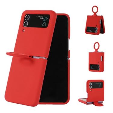 Imagem de Dpofirs Capa para z Flip 3 5g 2021, Capa de Telefone Slim Fit para z Flip3, Protetora de Telefone (Vermelha)