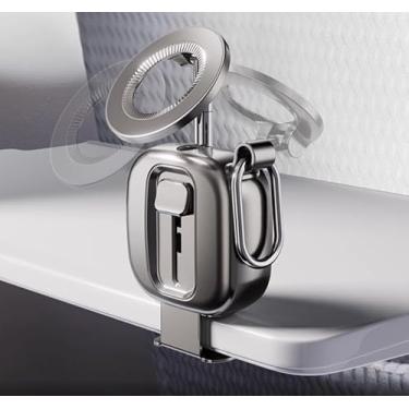 Imagem de Travel Essentials Suporte magnético de avião para MagSafe, suporte universal giratório de 360° para iPhone, smartphones Galaxy, voo longo essencial para mini cruzeiro de férias - Branco