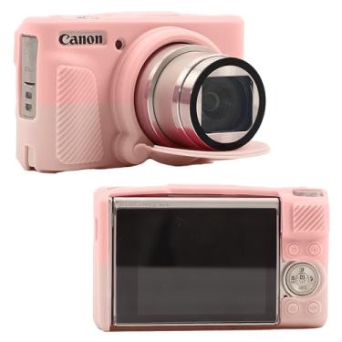 Imagem de Leayjeen Capa protetora de silicone compatível com câmera Canon SX740 SX730, capa protetora macia de silicone, com capa de lente removível para fotografia (rosa moky)