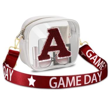Imagem de Bolsa feminina Claer para o dia do jogo, aprovada pelo estádio de futebol, bolsa transversal transparente, acessórios para o dia do jogo, Branco vinho 2