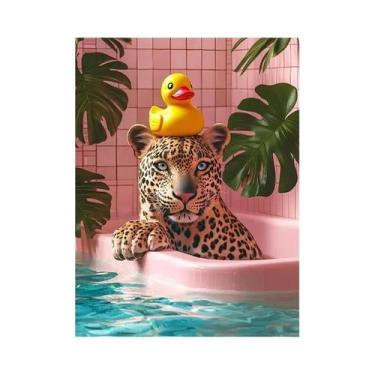 Imagem de Arte Em Tela De Pintura Abstrata De Animais Coloridos: Tigre, Chita, G